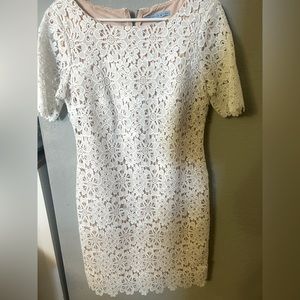 Antonio Melani Edith Floral Lace Dress Ivory. Size 6.
